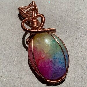 Handcrafted Rainbow Quartz Pendant